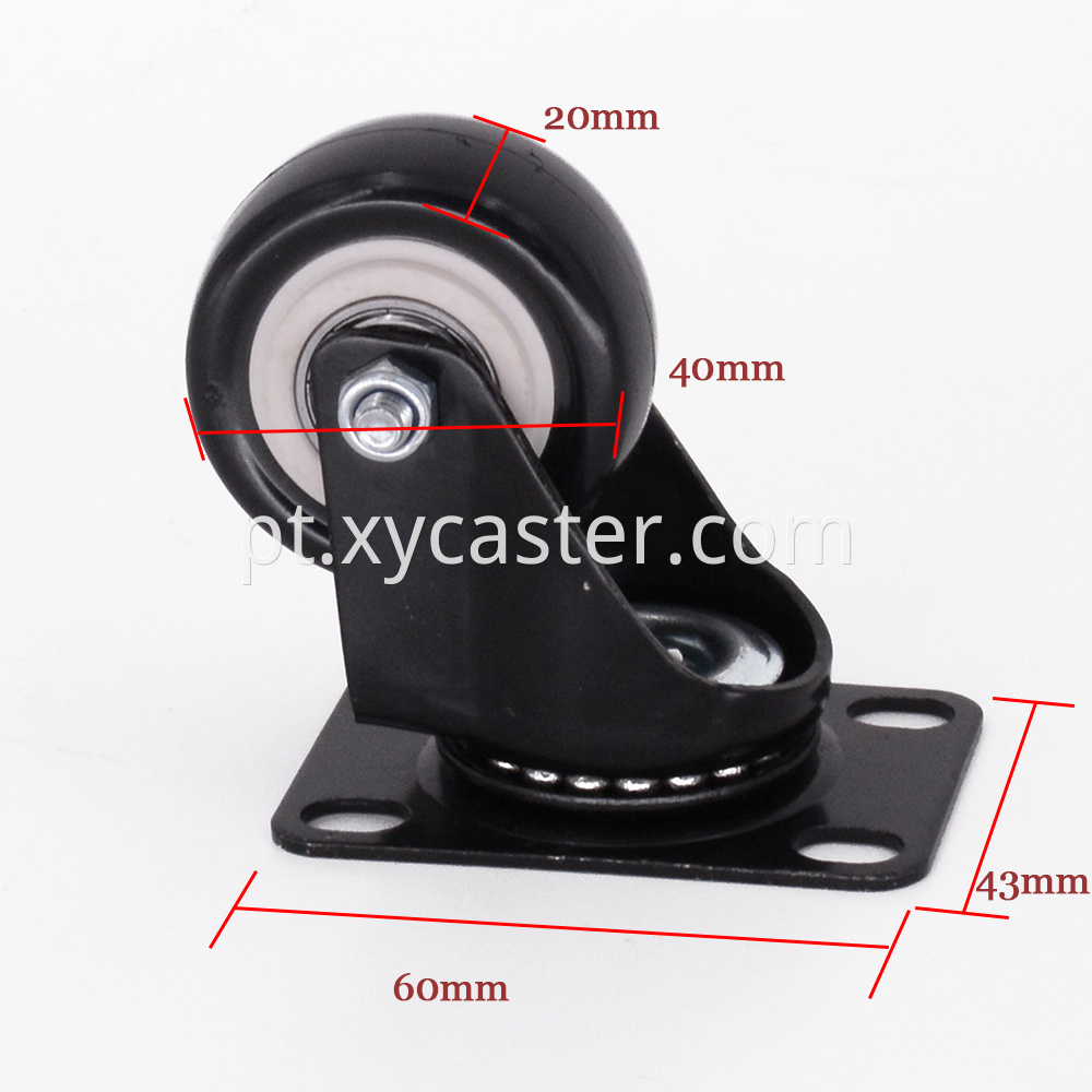 1 5 Inch Black Swivel Black Pvc Caster